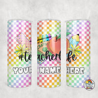 Rainbow Checkered Supplies Tumbler