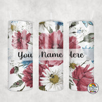 Burgundy Floral Tumbler