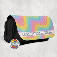 Retro Rainbow Large Pencil Bag