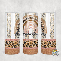 Boho Peach Leopard Tumbler