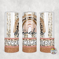 Boho Peach Leopard Tumbler