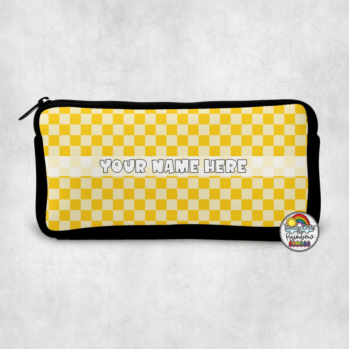 Plain Checker 1 Small Pencil Bag| Teach Over the Rainbow
