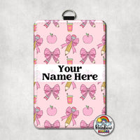 Pencil Bows & Apples Vertical