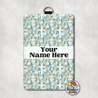 Green Cross Floral Vertical