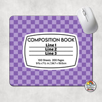 Checkered 1 Comp Book Mouse Pad