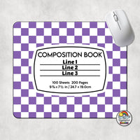 Checkered 2 Comp Book Mouse Pad