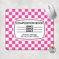 Checkered 2 Comp Book Mouse Pad
