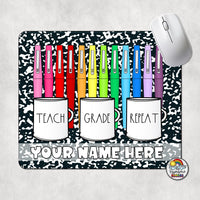 Teach Grade Repeat Mouse Pad