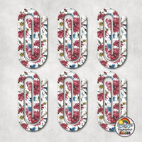 Burgundy Floral Acrylic Paperclips