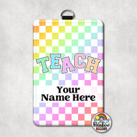 Rainbow Checkered TEACH Vertical