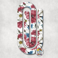 Burgundy Floral Acrylic Paperclips