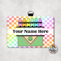 Rainbow Checkered Crayons Horizontal