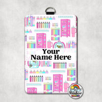 Pink School Supplies Vertical