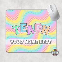 Retro Rainbow TEACH Mouse Pad