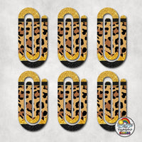 Leopard Glitter Pencil Acrylic Paperclips