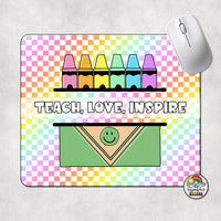 Checkered Crayons Mouse Pad