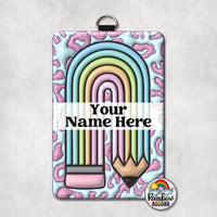 Blue Teacher Pencil Vertical