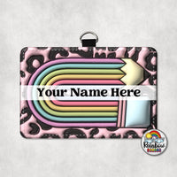 Pink Teacher Pencil Horizontal