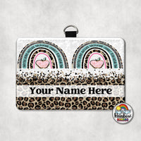 Boho Teal Leopard Rainbow Horizontal