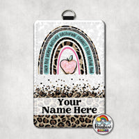 Boho Teal Leopard Rainbow Vertical