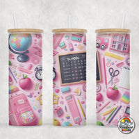 Pink Supplies Glass Can