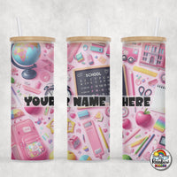 Pink Supplies Glass Can