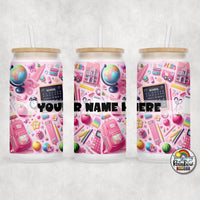 Pink Supplies Glass Can