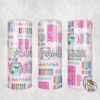 Pink School Supplies Tumbler