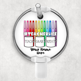 Teacher Pens Round Topper