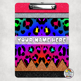 Neon Leopard Pencil Clipboard