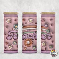 Teacher Retro Glass Can