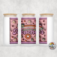 Teacher Retro Glass Can