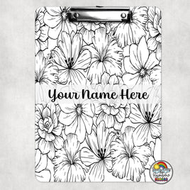 Black & White Floral Clipboard