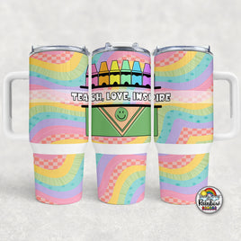 Retro Rainbow Crayons- 40 oz. Cup