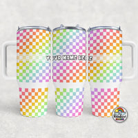 Rainbow Checker- 40 oz. Cup