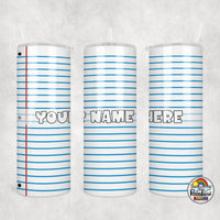 Notebook Paper Tumbler