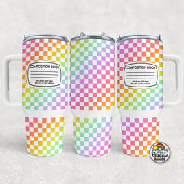 Rainbow Checker Composition- 40 oz. Cup