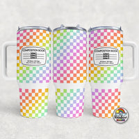 Rainbow Checker Composition- 40 oz. Cup
