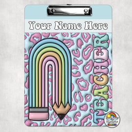 Blue Teacher Pencil Clipboard