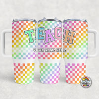 Rainbow Checker TEACH- 40 oz. Cup