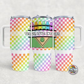 Rainbow Checker Crayons- 40 oz. Cup