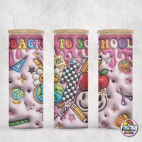 Back to School Glass Can