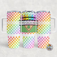 Rainbow Checker Crayons- 40 oz. Cup