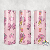 Pencil Bows & Apples Tumbler