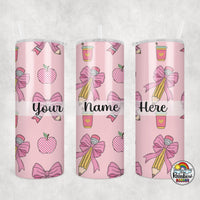 Pencil Bows & Apples Tumbler