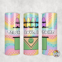 Retro Rainbow Crayons Tumbler