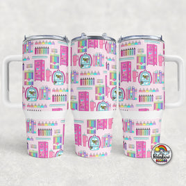 Pink School Supplies- 40 oz. Cup