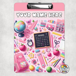 Pink Supplies Clipboard