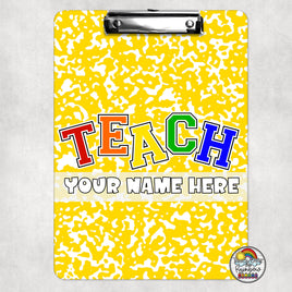 Yellow Bright TEACH Clipboard