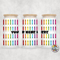 All the Crayons Glass Can